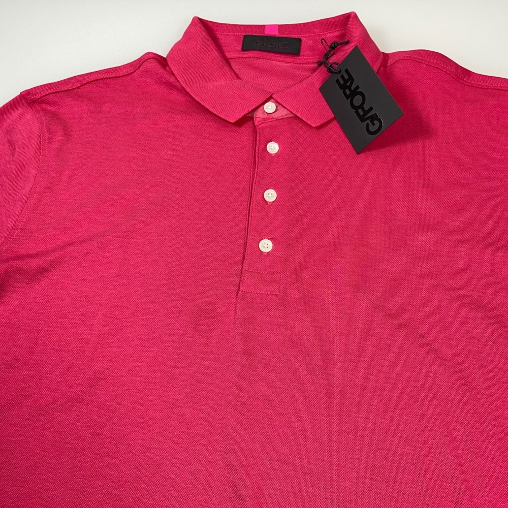 G/Fore Mens XL Pink Golf Polo Shirt Short Sleeve Cotton Lyocell Blend NEW Casual